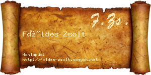 Földes Zsolt névjegykártya